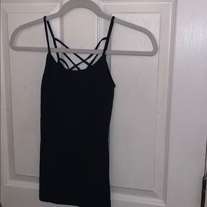 Black tank top camisole with cut out back